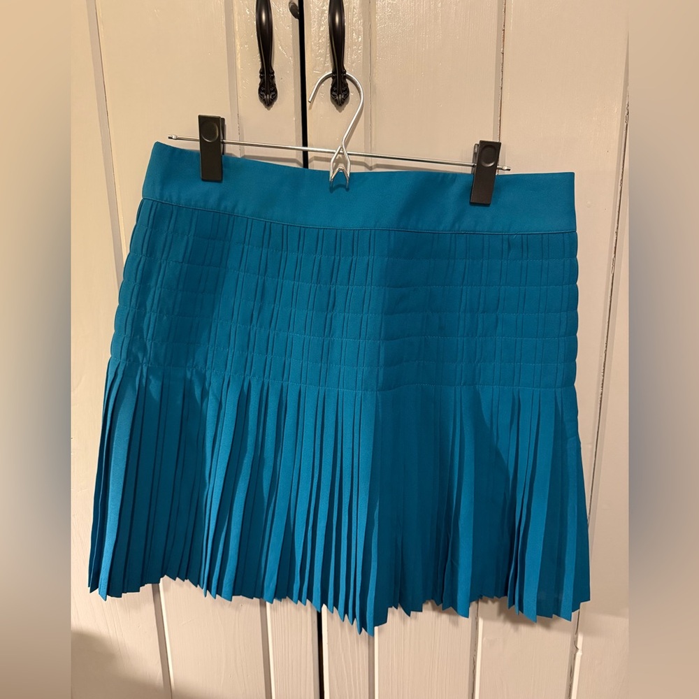 J. Crew Teal Pleated Mini Skirt